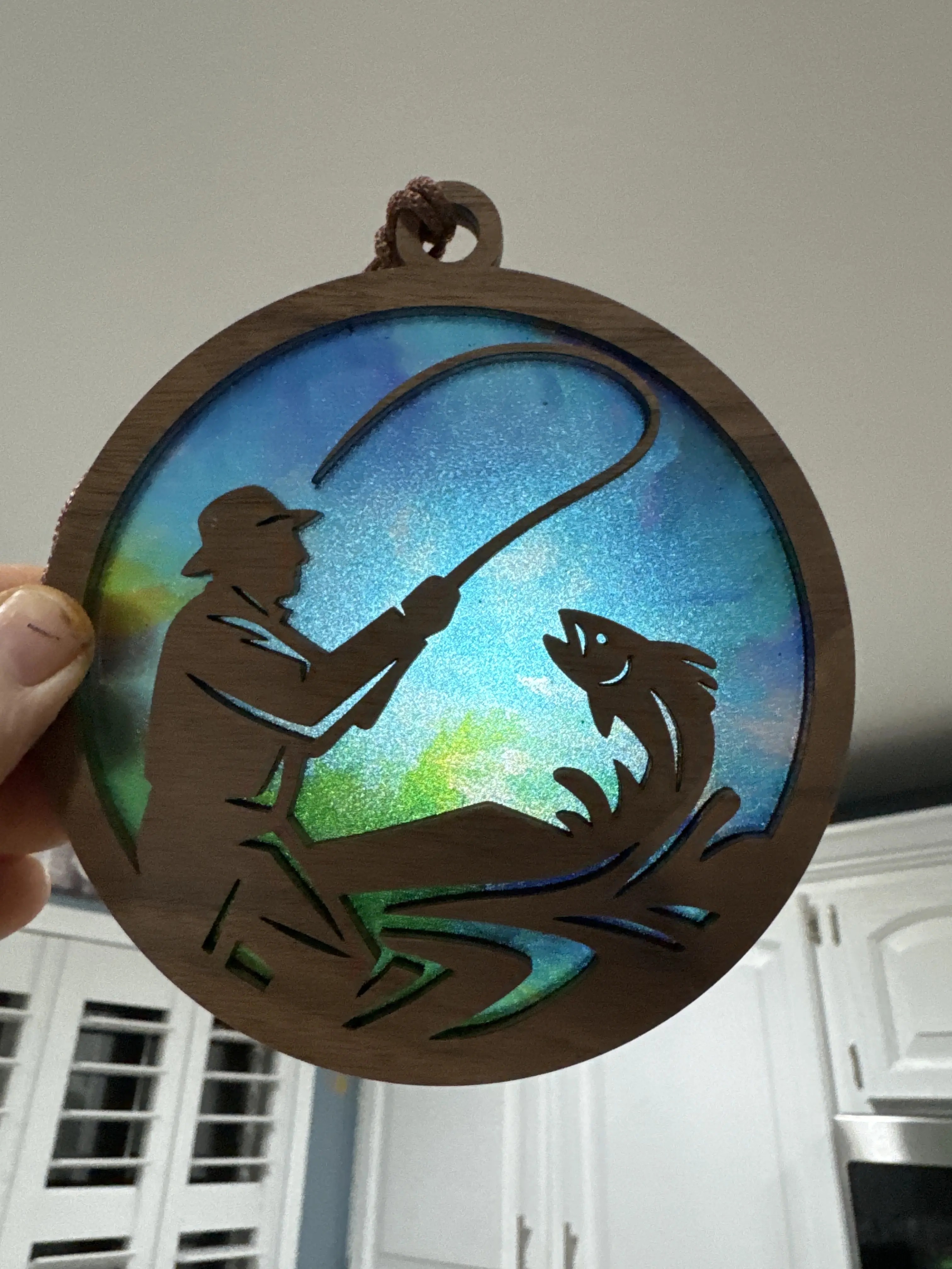 Fly Fishing Suncatcher for Sunny Window Fly Fishing Suncatcher for Sunny Window