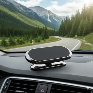 Mini Magnetic Car Phone Holder, Anti-Slip Tooth Design, Universal Fit for Multiple Models, Portable Self-Adhesive, 360 Degree Rotation