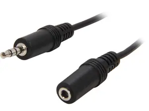 C2G 40409 3.5mm M/F Stereo Audio Extension Cable, Black (25 feet, 7.62 Meters)