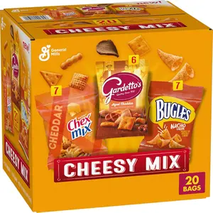 Cheesy Mix Variety Pack Snacks, Chex Mix Cheddar, Bugles Nacho Cheese, Gardetto's Aged Cheddar, 20 Ct, 28.875 oz