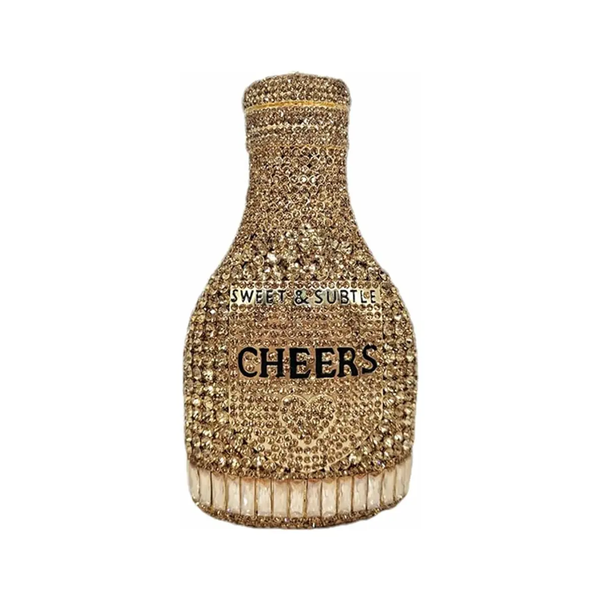 Women Unique Champagne Bottle Rhinestone Bag Bling Crystal Evening Clutch Full Diamond Purse for Cocktail Party Handbag