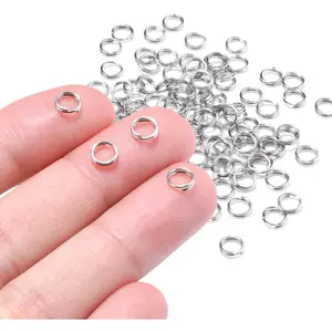 CooBigo 100 PCS 6mm Mini Split Ring for Jewelry Making, Double Loops Round Split Jump Rings Necklaces Bracelets Earrings Metal Tiny Keychains Key Rings for Pet Collar Tag DIY Craft Accessories