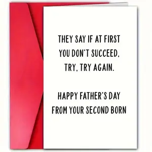 Fathers Day Greeting Card with Envelope, Funny Letter Pattern Card, Birthday Gift for Father, Husband, Birthday Funny Dad Card Gift for Men, Positive Message Card, Quote Cards