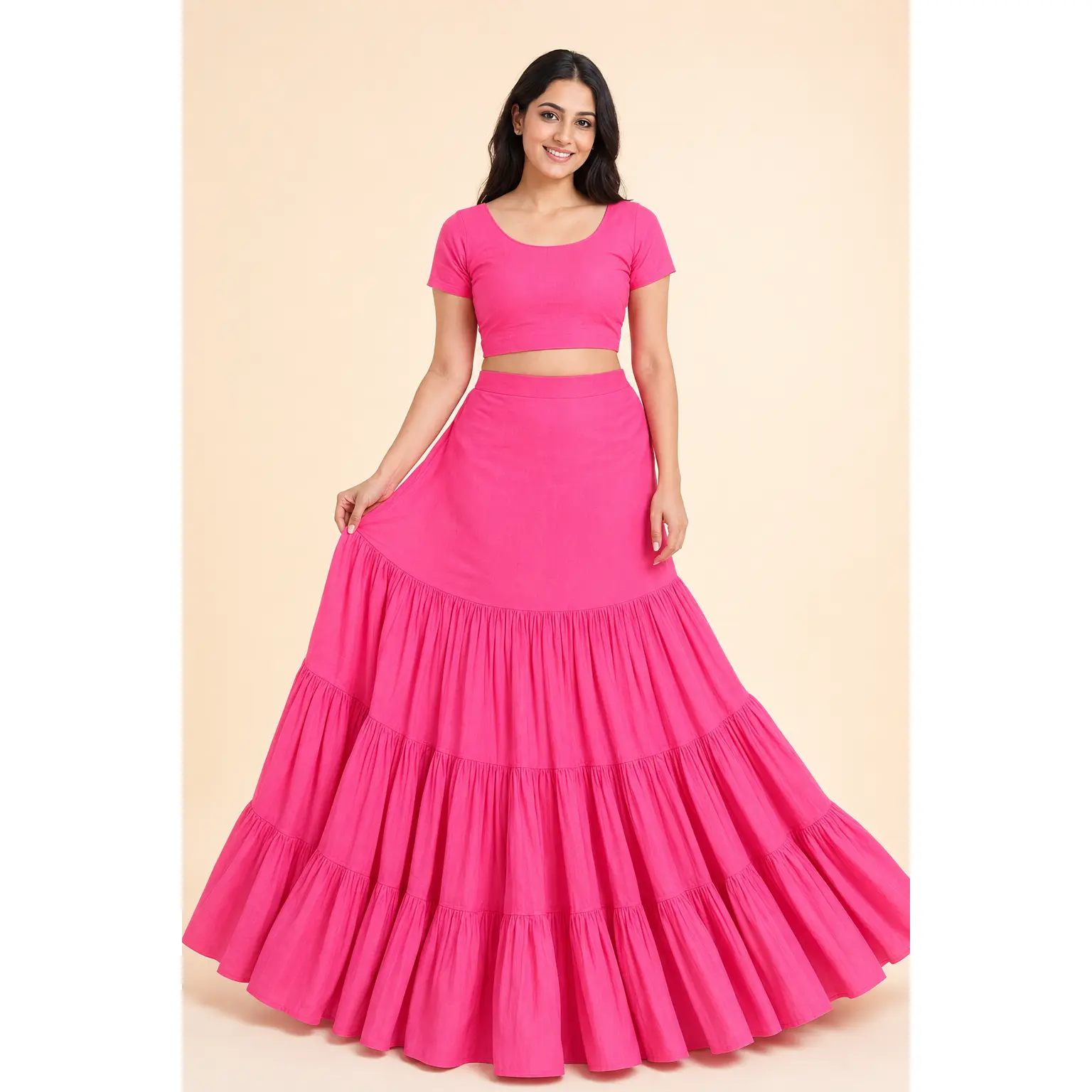 100% Cotton 3-Tier Saree Petticoat | 8-Meter Sweep