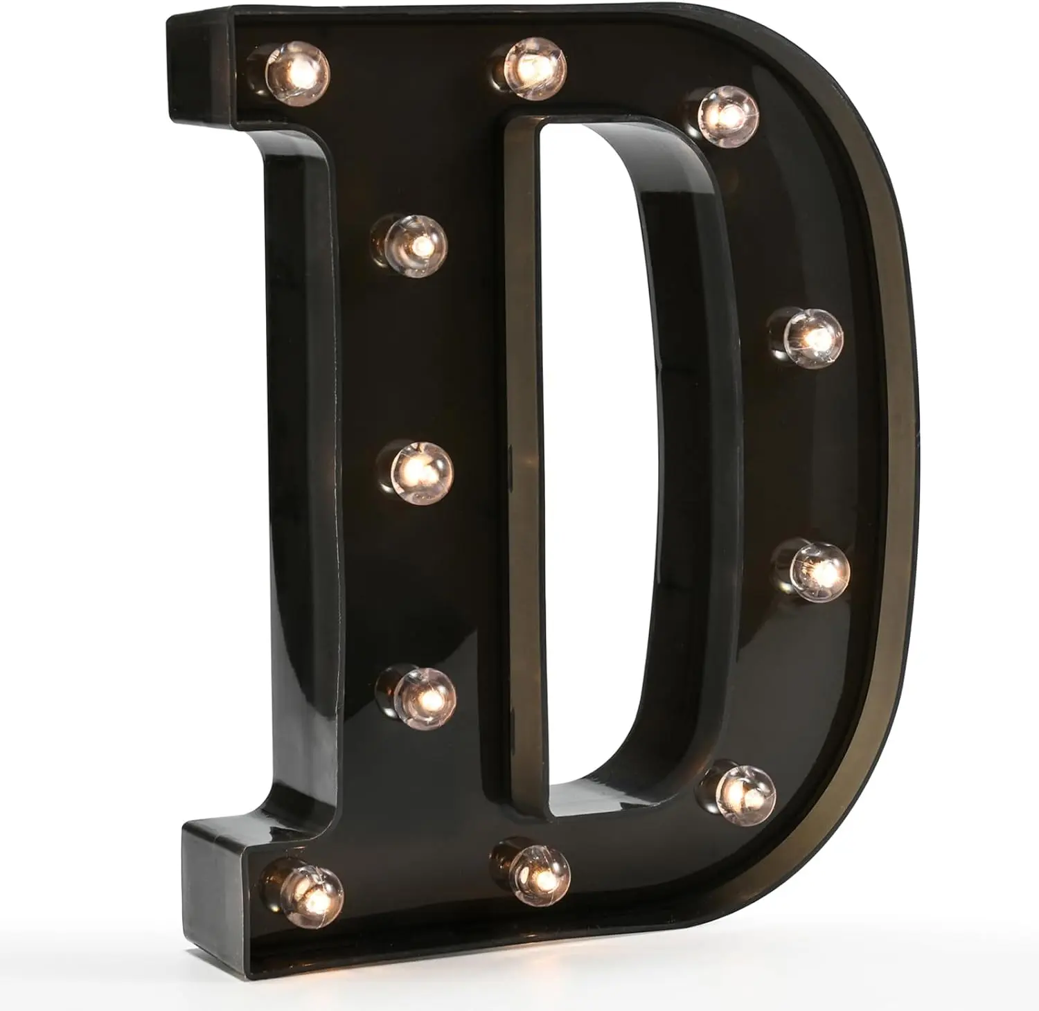 Light Up Black Alphabet Marquee Letters Sign LED Marquee Number Lights Sign for Night Light Home Bar Christmas Lamp Birthday Party Wedding Decoration D