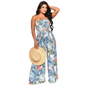 2026 New Sleeveless Elegant Jumpsuit, V-Neck Casual Loose Wide Leg Plus Size One-Piece set Rhinestone Off-Shoulder