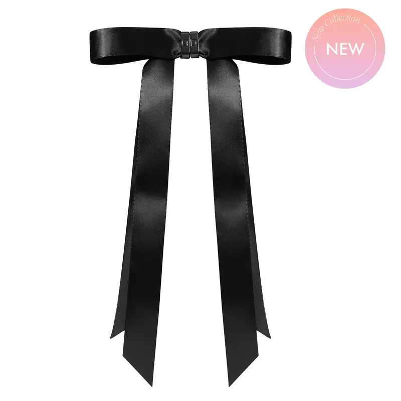 DAFNI KLIX - THE BOW - Black - Bow with Strong Magnetic Hold No Slipping Endless Iconic Hairstyles Patent Pending Secure & Stylish Pretty Bow