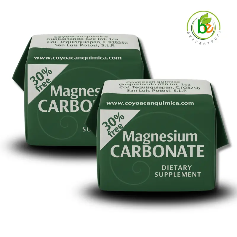 Coyoacan Quimica Magnesium Carbonate 2 Pack 7g Dietary Supplement 100% Natural Vegan Gluten Free Digestive Support Food Grade Powder Made in Mexico