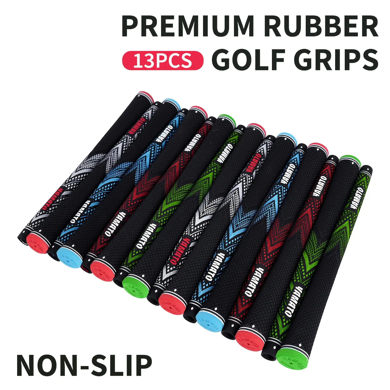 Medium 13Pcs Golf Grips – Premium Non-Slip Rubber, Durable & Perfect Golf Gift