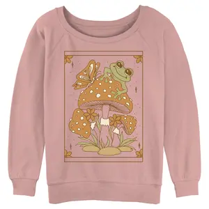 Juniors Womens Lost Gods Frog and Mushroom Tarot Sweatshirt