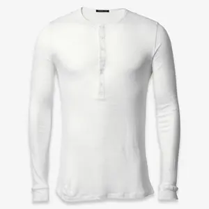 Balmain x H&M Linen Henley Long Sleeve Shirt White (FW15)