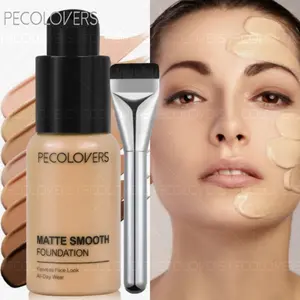 24 Hour HD Full Cover Matte Liquid Foundation Matte Natural Waterproof Foundation Face Makeup,Brighten Skin Color