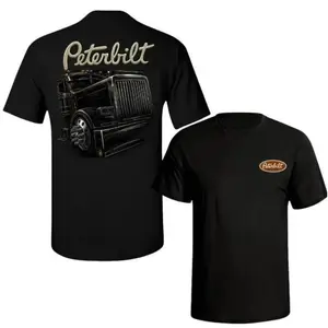 🚛[Graphic Tee]TLXT Peterbilt Truck T Shirt Bold Semi Truck Graphic Tee Diesel Lovers Classic Big Rig Logo Shirt for Men and Women Comfortable Premium Cotton Streetwear Top Menswear Casual Tshirt Automotive Truck Driver Outfit Street Fashion Tee