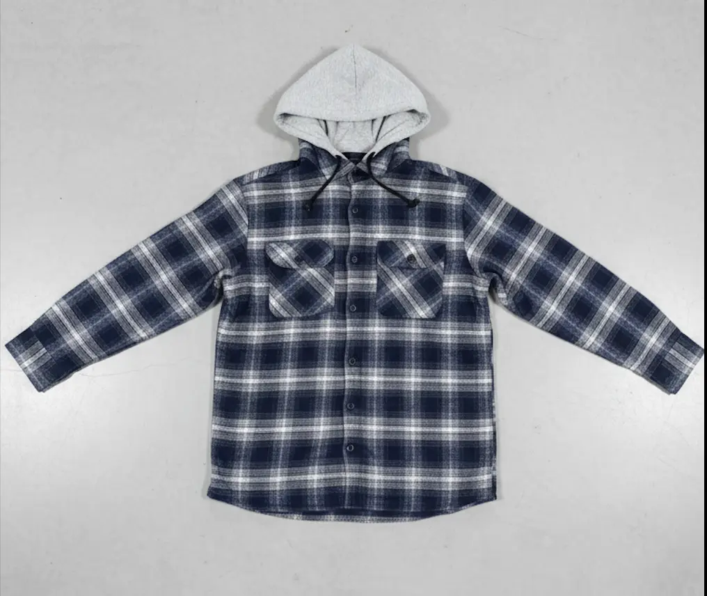 Cotton World Padded Flannel Hooded Jacket