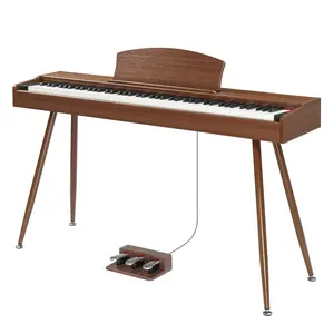 Ktaxon GDP-203 88-Key Full Weighted Digital Piano (White/Natural Wood/Black Walnut) - With Metal Stand, Power Adapter, Triple Pedals & Headphone, Suitable for All Skill Levels