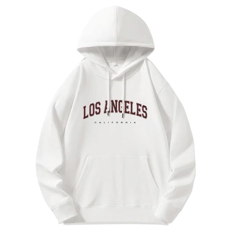 Wayii Fashion "Los Angeles" Pattern Oversized Trendy Queen Hoodies Fleece Sweatshirts Fall Fashion 2025 Pullover Sweaters Winter Clothes