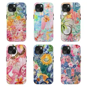 Summer Pastel Floral, Seashell Phone Case, Preppy Coquette Summer Beachy Phone Case, Phone Accessories Phone Case for iPhone 16 15 14 13 12 11
