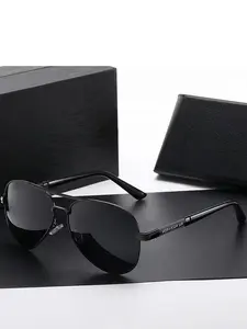 Classic Dual Beam 3026 Frog Sunglasses, Driving Fishing UV Protection Eyewear, Color Film Fashion Pilot Glasses, 1pc