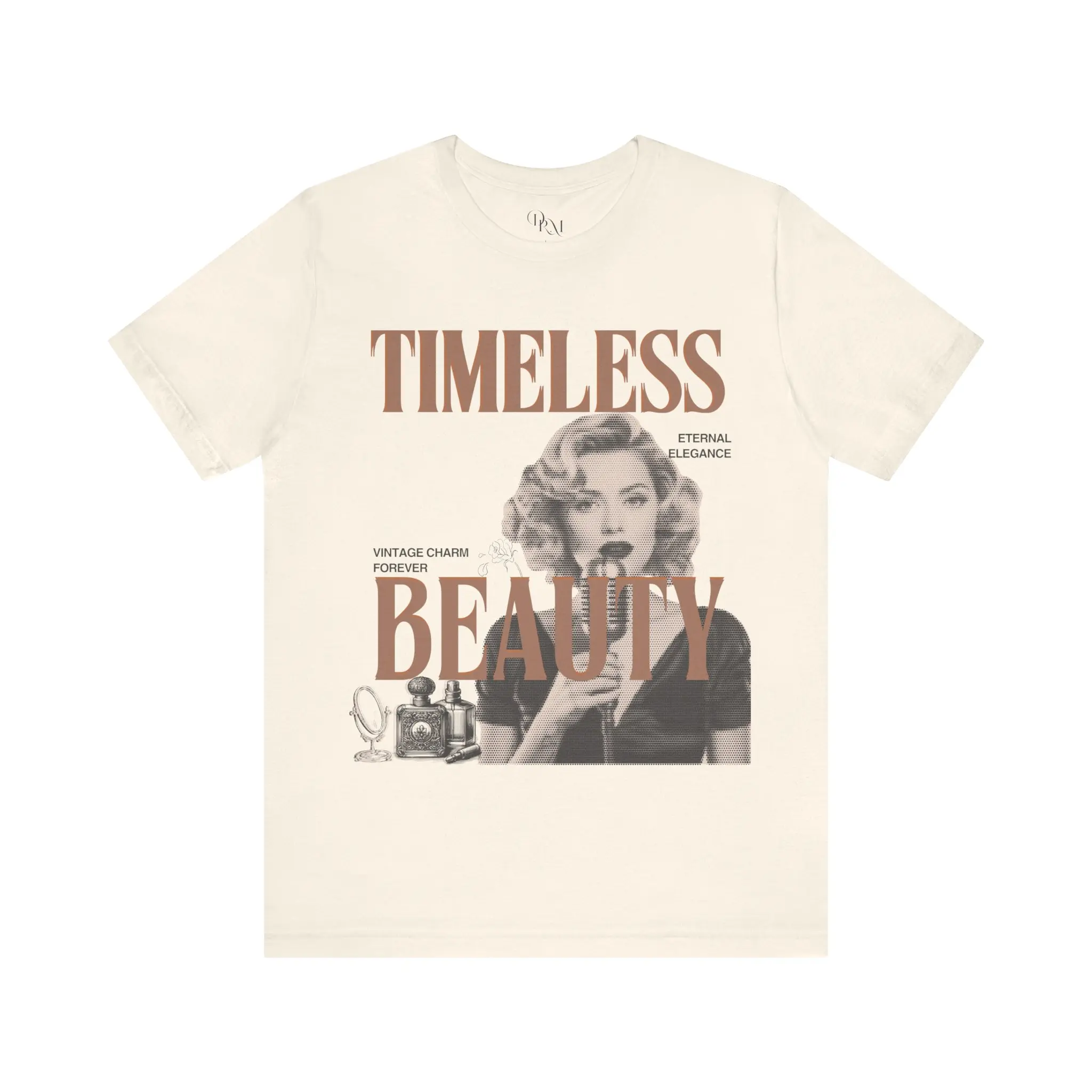 Vintage Beauty Unisex Tee, Classic Timeless T-Shirt, Retro Charm Shirt, Nostalgic Graphic Top, Antique Style Clothing Casual Cotton Fit Womenswear