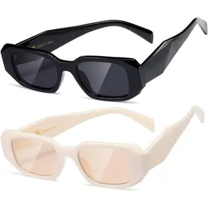 Rectangle Sunglasses for Women Men Trendy Retro Trendy Sun Glasses 90’s Vintage Square Frame K1307