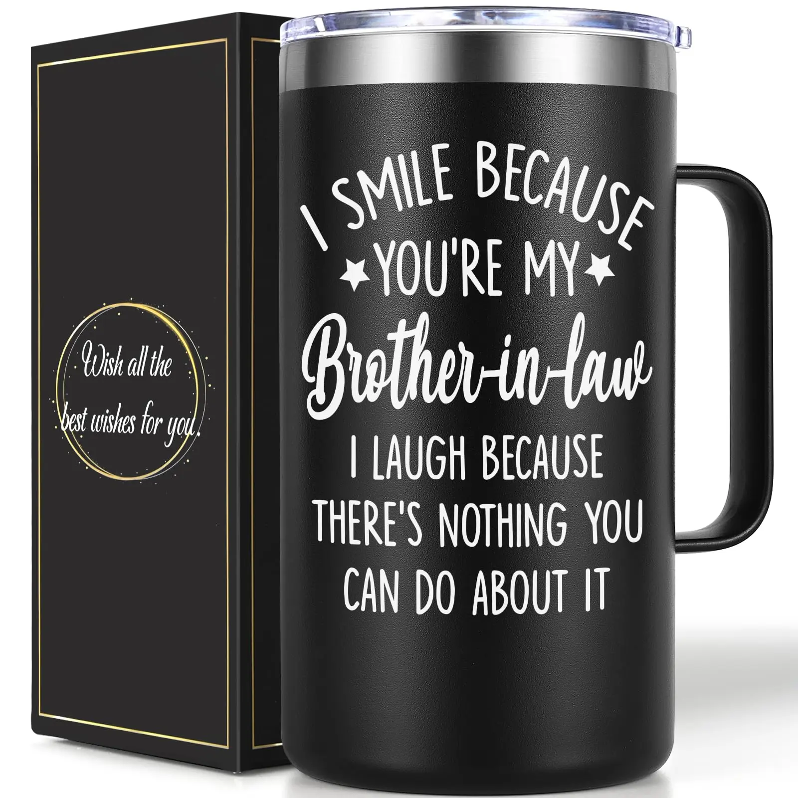 Lifecapido Brother in Law Gifts Summer 20oz Stainless Steel Vacuum Insulated Tumbler with Lid Straw Reusable Travel Drinkware for Iced Cold Coffee Humor Quote Design Gift Box Packed Birthday Xmas Thanksgiving Gift For Men Brother In Law Friend summerwins