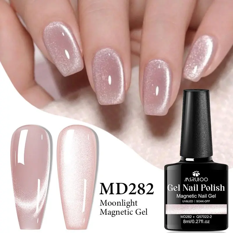 8ML Magnetic Gel Nail Polish, 1 Count Moonlight Magnetic Gel Nail Polish, Semi-permanent Varnish, Unscented, Finger Nail Polish, Gel Nail Polish for Nails and Toes, Nail Art, Manicure, Smooth, Nail Care, Cosmetic
