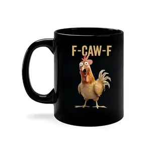 F-Caw-F Funny Chicken Mug, Chicken Humor, Rooster Mug, Funny Gift
