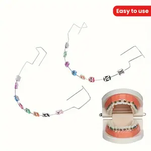 Stylish Zipper Decoration Set - ColorfulPlastic Dental Braces for Teenagers and Adults with Novel Upper and Lower Jaw Hooks Oral Steel