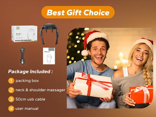 Merach 6D Cordless Shiatsu Neck Shoulder Back Massager with Heat Electric Massager Adjustable Relaxing Gift Comfort Neck Massage Devices Gift Summervibes