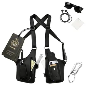 Heritage Classic shoulder bag, underarm chest bag, men's adjustable faux leather armor backpack, anti-theft backpack |