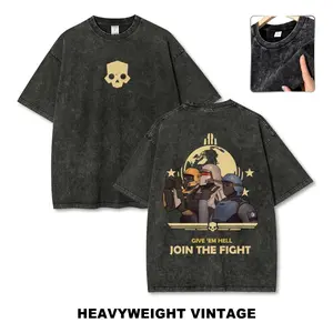 Helldivers II Vintage Tee 90s Graphic Tees Men's t Shirts Graphic Tee t Shirts Funny Graphic Tee Good Graphic Tees Men's Graphic Tees Streetwear Outfits Men Vacation Outfits Oversized Tshirt Men