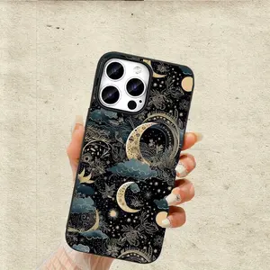 for iPhone13.A Creative And Luxurious Design Featuring Patterns of The Starry Sky, Moon, Clouds, And Stars. This New Phone Case Is Fun, Minimalist, And Stylish, Suitable for Iphone Including Pro, Pro Max, Plus