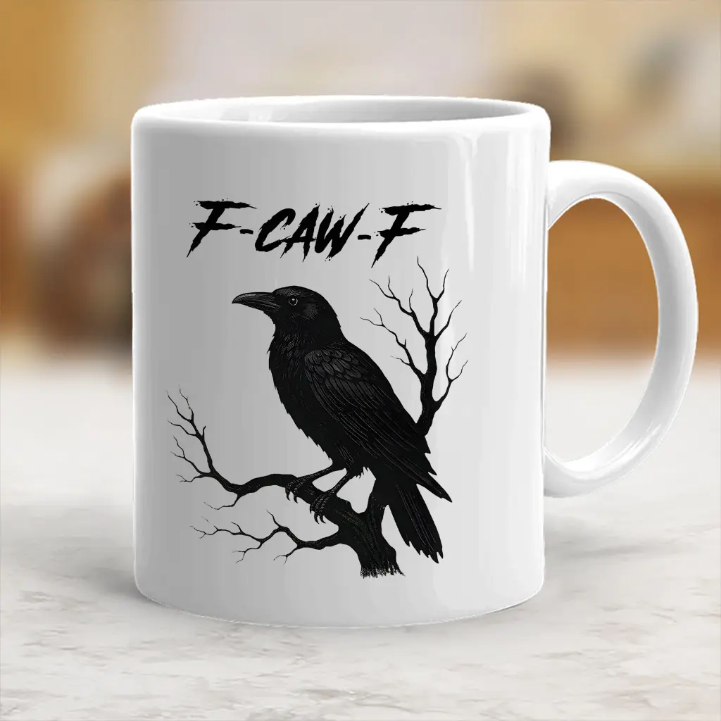 Funny Printed Crow Ceramic Coffee Mug, Stylish Washable Kitchenware Drinkware for Beverages - scs13263