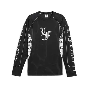 PUMA Mens X Lafrance Hoops Written In Chrome Crew Neck Long Sleeve Shirt Casual Tops Casual - Black