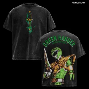 Oversized Floral Power Rangers Tee - Anime Hero Shirt, Zelensky, The Gang, Vintage Graphic Tee - KEVIN HOUSTO SHOP Summervibes