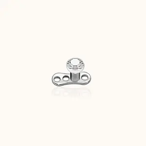 CZ Dermal Internally Threaded Anchor Top and Base Microdermals Piercing Jewelry