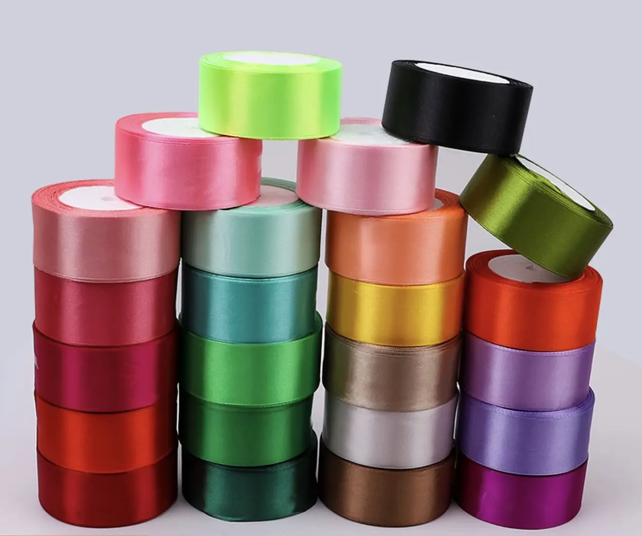 5-Pack Satin Ribbons - Silk Fabric Belts, Gift Wrapping Supplies for Creative Gift Packaging, Home Decor & Festive Party DIY Accessories
