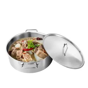 Stainless Steel Stockpot (11 Quart) Composite Bottom Double Handle Cooking Pot