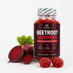 INNOVAVIBE Beetroot Gummies for Men – Natural Nitric Oxide Booster for Energy, Blood Flow, Gym Performance & Heart Health Support