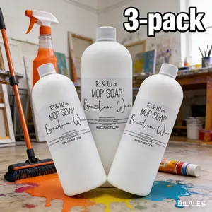 3 pack R&W Co. Highly Scented mop soap (Concentrated Formula)Multi-Surface Concentrated Cleaning Solution DeodorizingFloor CleanerMop Soap for Floor Cleaning Multi-SurfaceBathroom Kitchen Cleaner All-Purpose Floor Mopping Soap