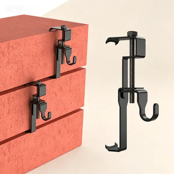 Stainless Steel Brick Clips (6-Pack, 0-5 Kg Capacity) - Slide, Lightweight, Heavy-Duty Hooks, No Drill/Nails/Screws, Reusable, 0.15 inches Depth, 1.75-2.8 in Thickness, Fits Bricks, With Tool (1 Small Screwdriver), For Wall Hanging Outdoor Decor Plants