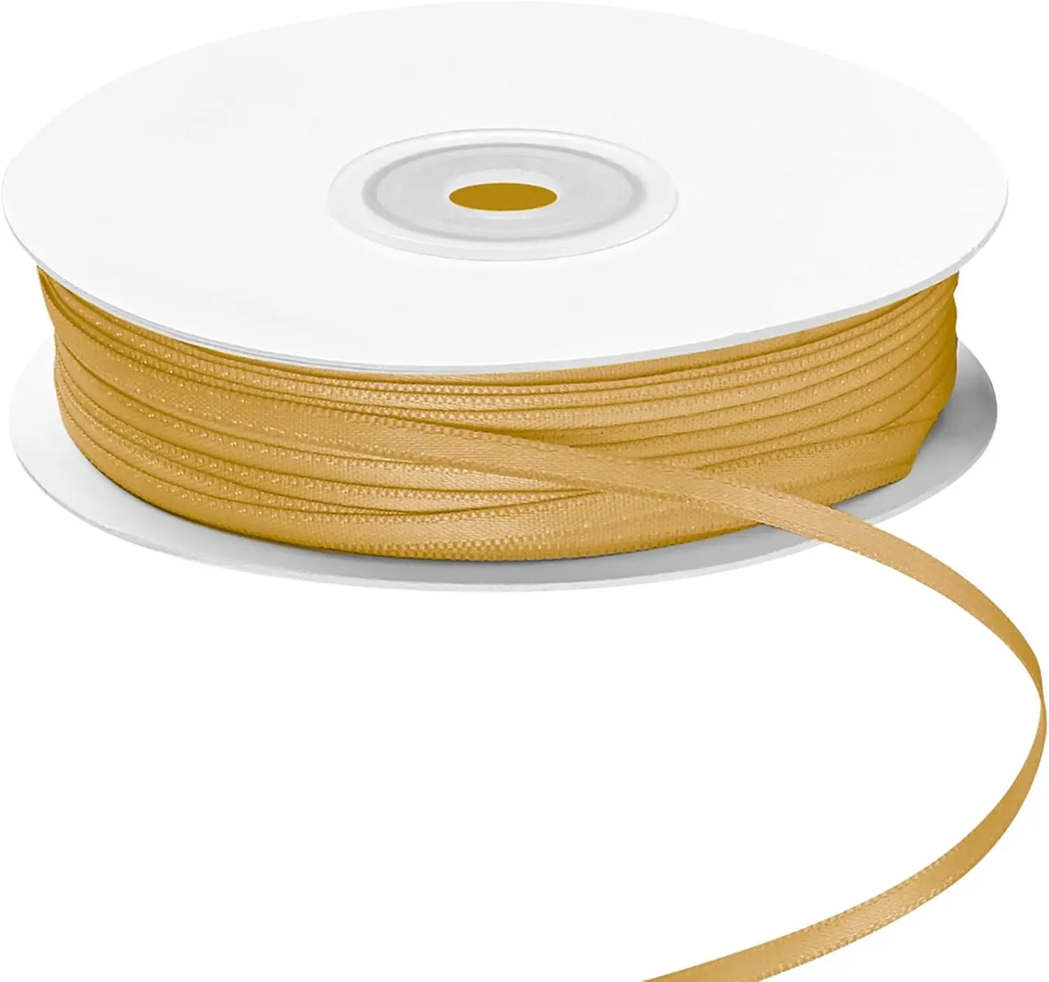 ribbon Old Gold Double Faced Satin Ribbon, 1/8" X Continuous 100 Yards, Thin Ribbons Perfect for Gift Wrapping Wedding Invitation Card Hair Bows Tag Floral Arrangement DIY Craft