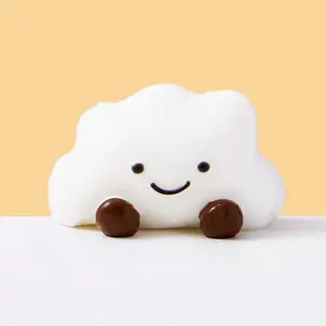 SqueezeSquad Taba Deluxe Premium Silicone Squishy Fidget Toy Cloud Dumpling 8cm x 8cm x 3cm Food-Grade Soft & Durable Stress Relief Toy