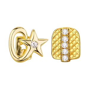 OIDEA Rhinestone Diamond Teeth Grillz Set, Iced Out Single Tooth Cap Hip Hop Dental Grill for Men Women