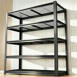 5-Tier Rustproof Industrial Metal Storage Shelving - 2500 lbs Capacity, Adjustable Freestanding Frame, Heavy-Duty Utility Rack for Commercial Warehouses & Home Organization