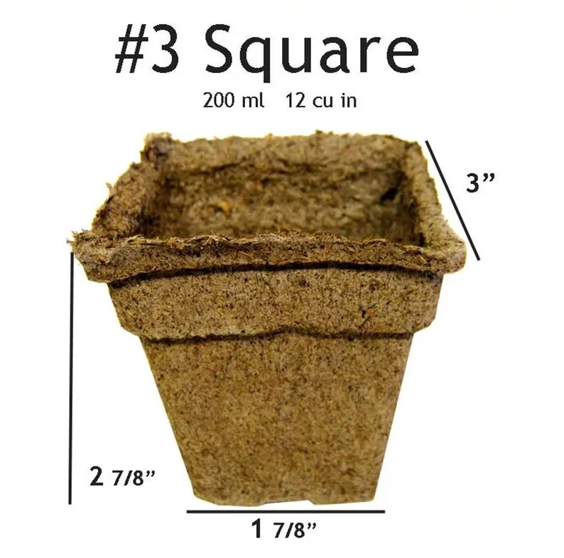 CowPots #3 Square Pot - 24 pots, Garden Pots, Biodegradable Pots, Plant Pots, Bulk Pack