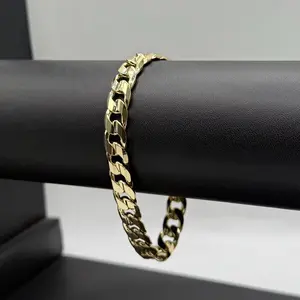 14K Laminated High Quality Cuban Link Bracelet Size 8Inch