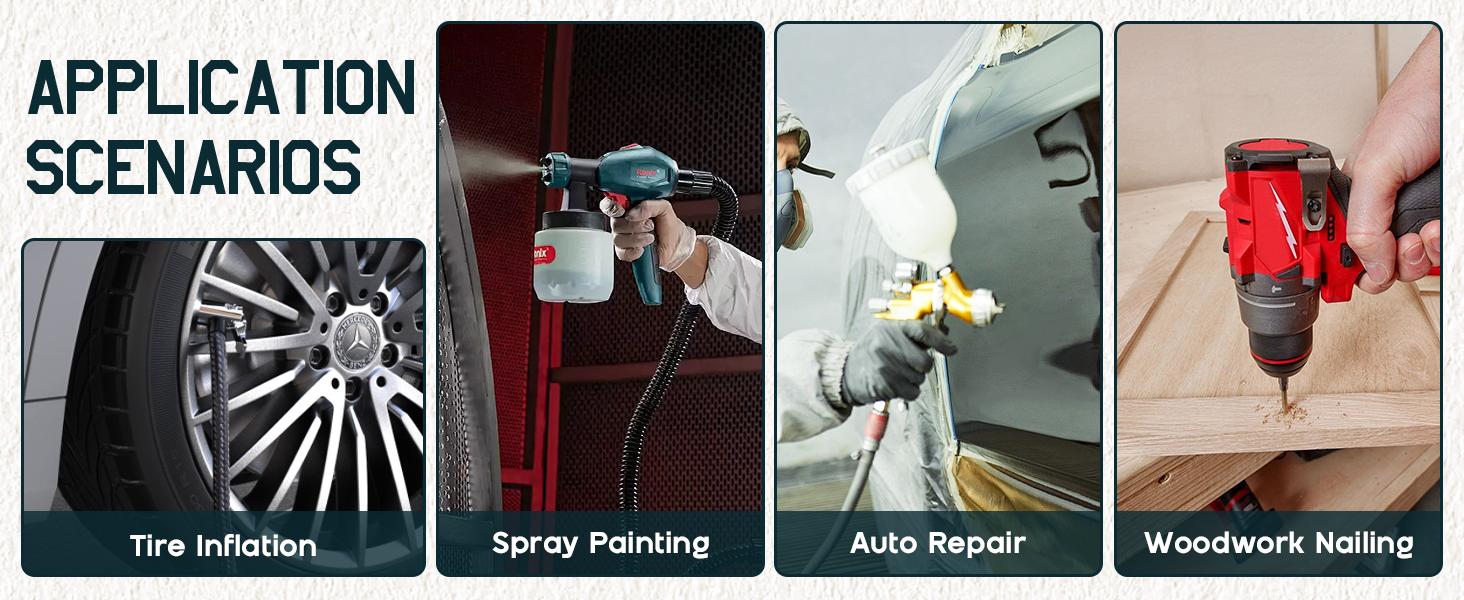 VanAcc 6.5HP Gas Powered Air Compressor, 8/20 Gallon Horizontal Tank with Wheels 10CFM@Max 115PSI, 196cc Loncin Engine Gasoline Driven Piston Pump Air Compressor for Workshop, Construction Sites