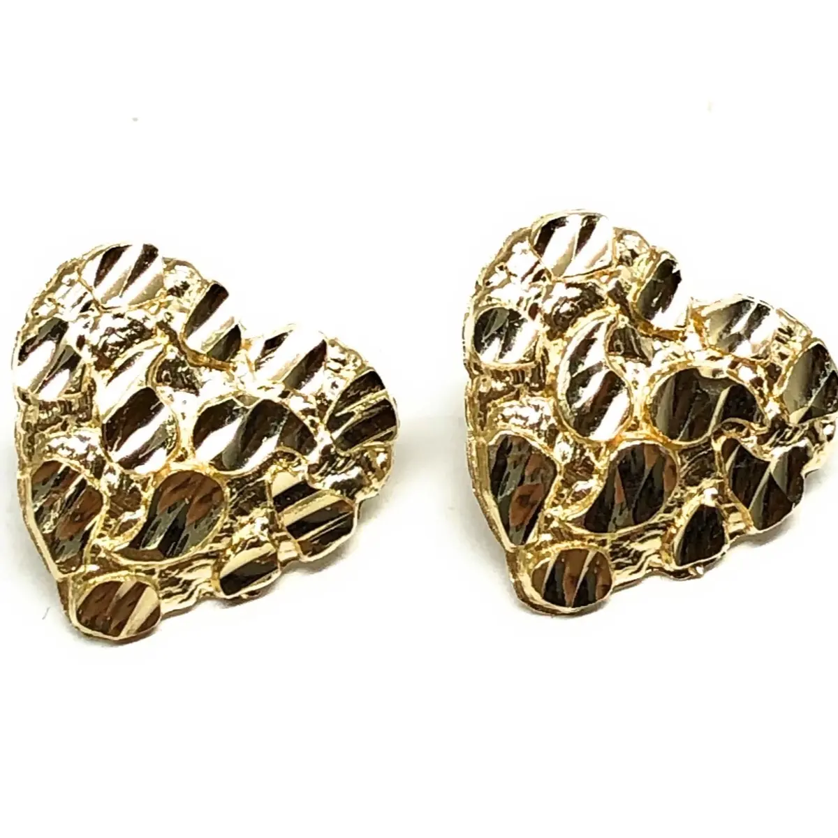 Gold heart nugget earrings 12MM non tarnish Gold heart nugget earrings 12MM non tarnish
