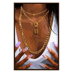 Gold Chainz - Smard Black Wall Art Print/ Canvas for Home /Office Decor